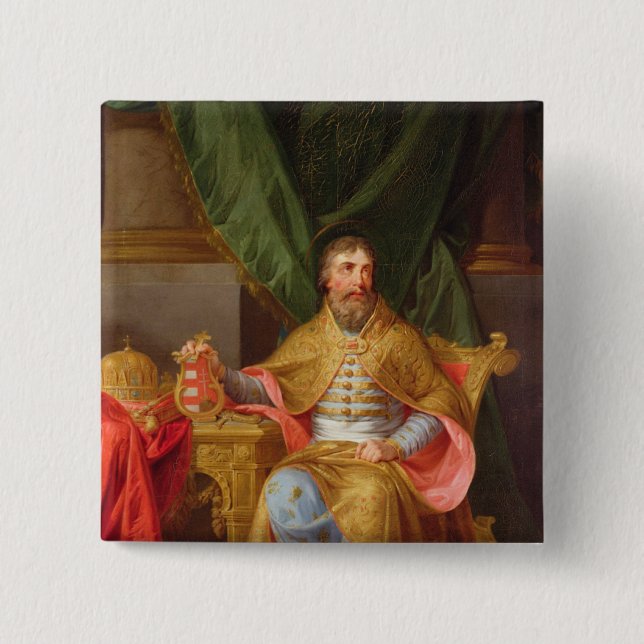 King Stephen 2 Inch Square Button (Front)