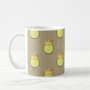 King Tennis - Seamless Pattern on Brown Background Coffee Mug