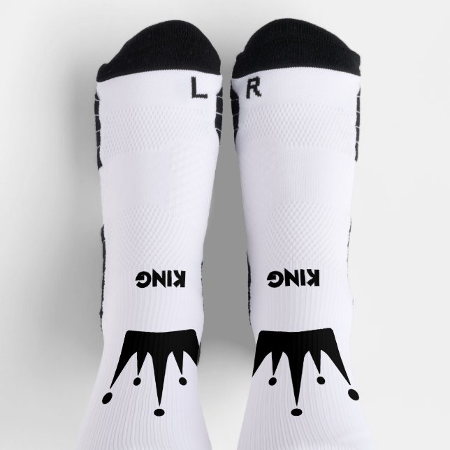 KING Text Black Colour Crown Image Printed Stylish Socks (Top)