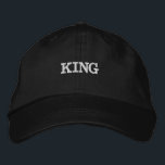 King Text Name Black Colour Embroidered Caps Hat<br><div class="desc">King Text Name Black Colour Embroidered Hats or Caps, Font Name is Century.
Style type is Alternative Apparel Basic Adjustable Cap, Colour type is Black.</div>