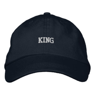 KING Text Premium Stiched Navy Colour Royalty Styl Embroidered Hat