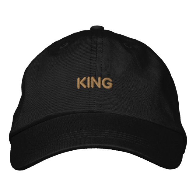 King Text Printed Hat-Handsome Loved one Comfort Embroidered Hat (Front)