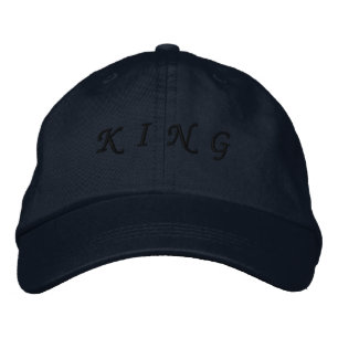 KING text White colour black text Stunning Looking Embroidered Hat