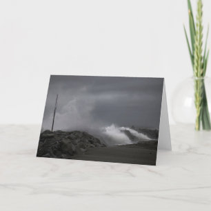 King Tide Waves at West Port, WA Card