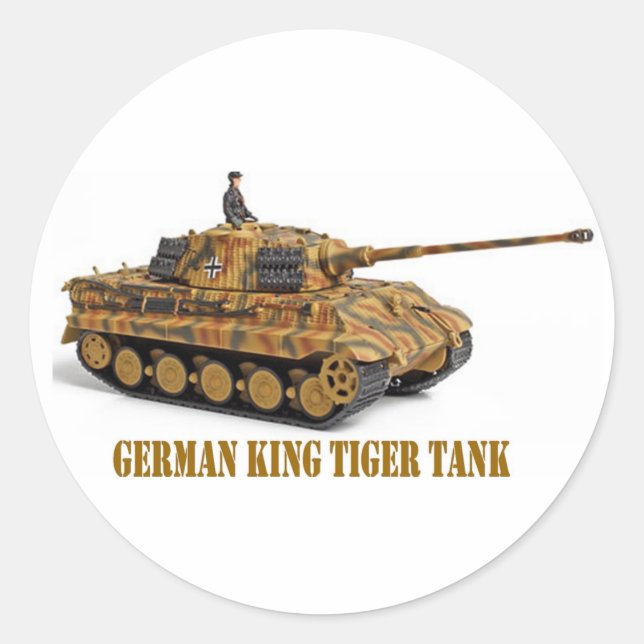 KING TIGER CLASSIC ROUND STICKER (Front)