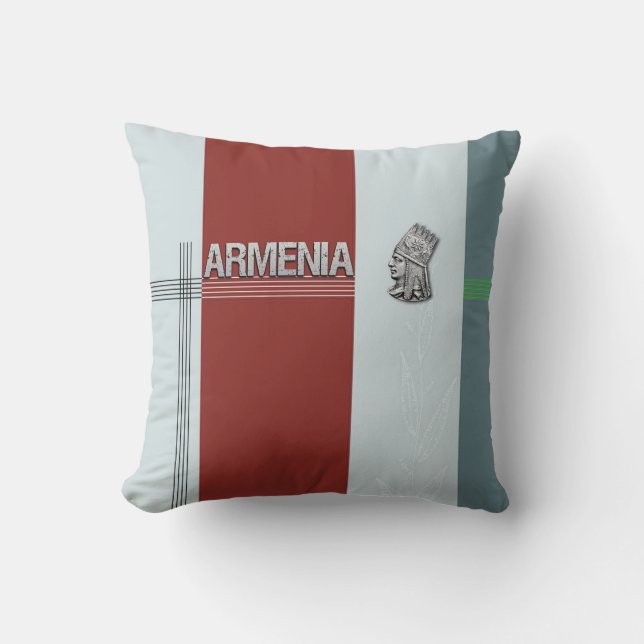 King Tigran Throw Pillow (Front)