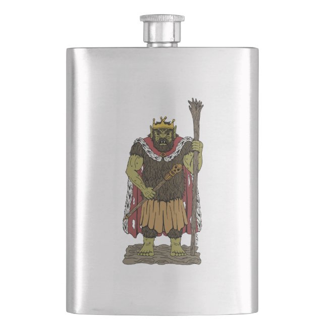 King Troll Hip Flask (Front)