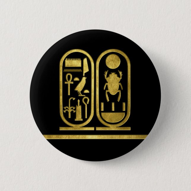 King Tut Cartouche 2 Inch Round Button (Front)