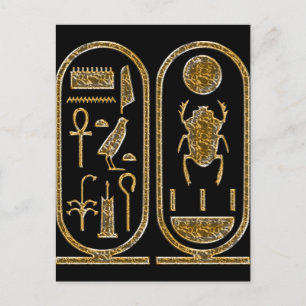 King Tut  Hieroglyphics Postcard