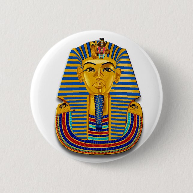 King Tut Mask 2 Inch Round Button (Front)