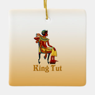 King Tut on his throne Ceramic Ornament