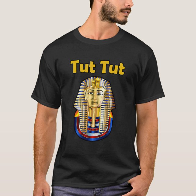 King Tut Pharaoh  Colourful Gold Face Mask  Ancien T-Shirt (Front)