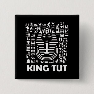 King tut pharaoh egyptian Hieroglyphic Alphabet 2 Inch Square Button