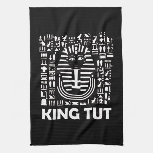 King tut pharaoh egyptian Hieroglyphic Alphabet Kitchen Towel