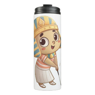 King Tut Playing Golf  Funny Ancient Egypt Art Thermal Tumbler