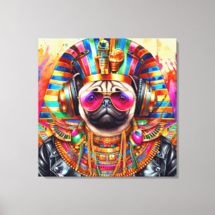 KING TUT PUG COOL 2 CANVAS PRINT