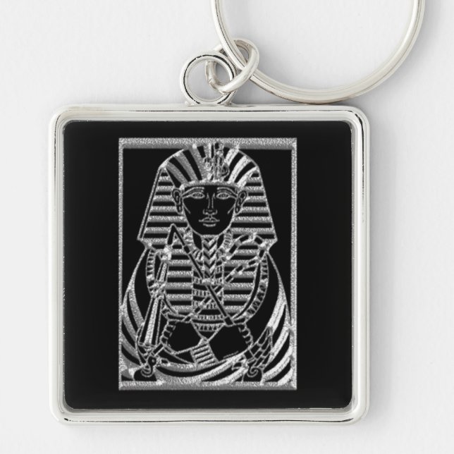 King Tut Silver Egyptian Key Chain (Front)