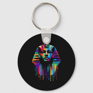 King Tut. Tutankhamun Minimalist Vibrant Style Chr Keychain