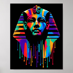 King Tut. Tutankhamun Minimalist Vibrant Style Chr Poster