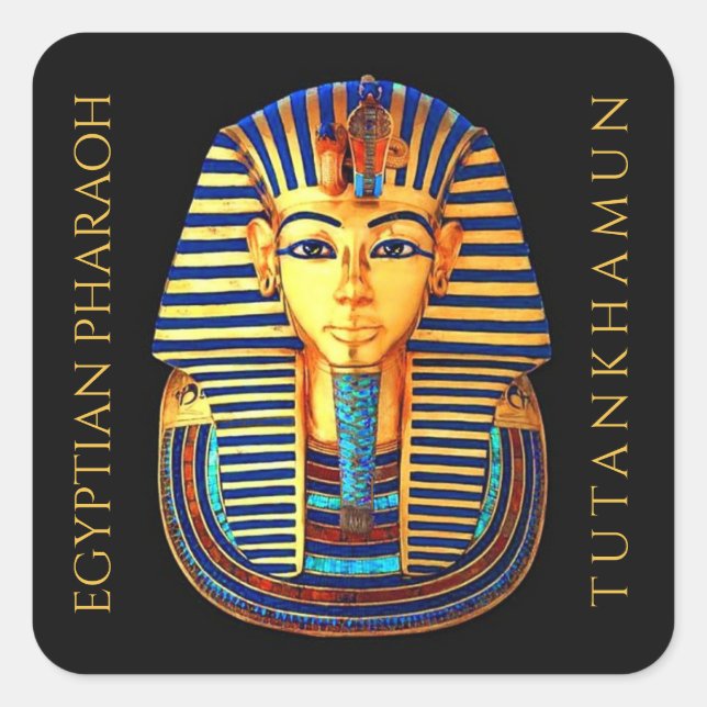 King Tutankhamun Ancient Egyptian Pharaoh Square Sticker (Front)