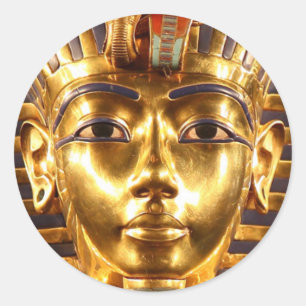King Tutankhamun, Gold Mask Classic Round Sticker