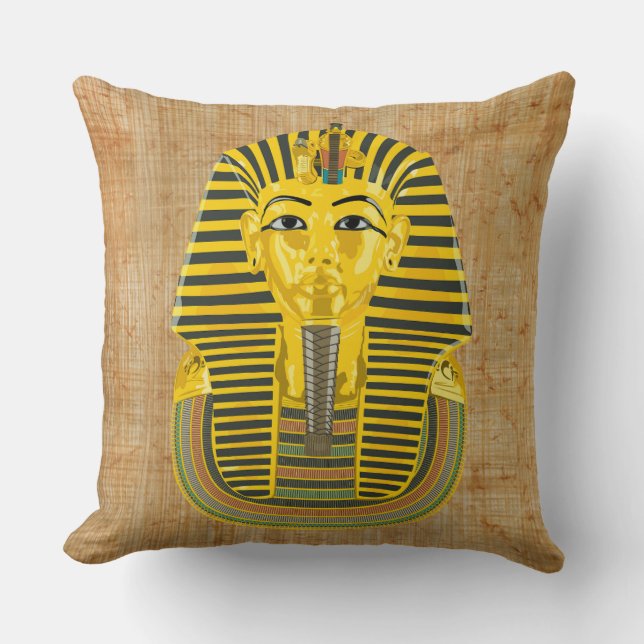 King Tutankhamun Throw Pillow (Front)