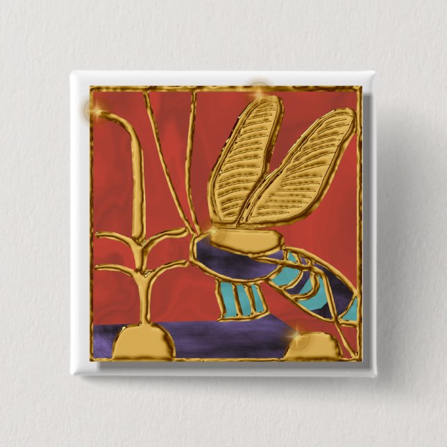 King Tut's Throne Name 2 Inch Square Button (Front)