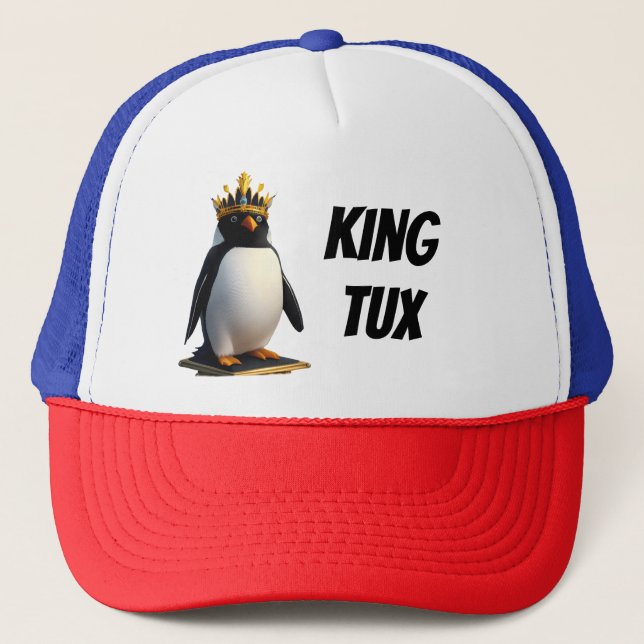 King Tux Linux Penguin Hat (Front)