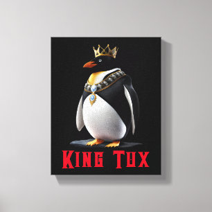 King Tux - Regal Linux Penguin  Canvas Print