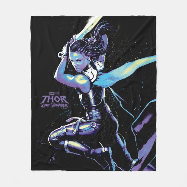 King Valkyrie Illustrated Character Art Fleece Blanket (Front)