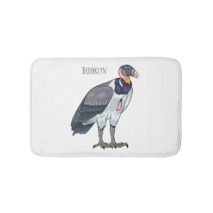King vulture bird cartoon illustration  bath mat