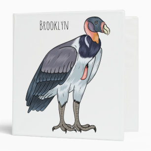 King vulture bird cartoon illustration binder