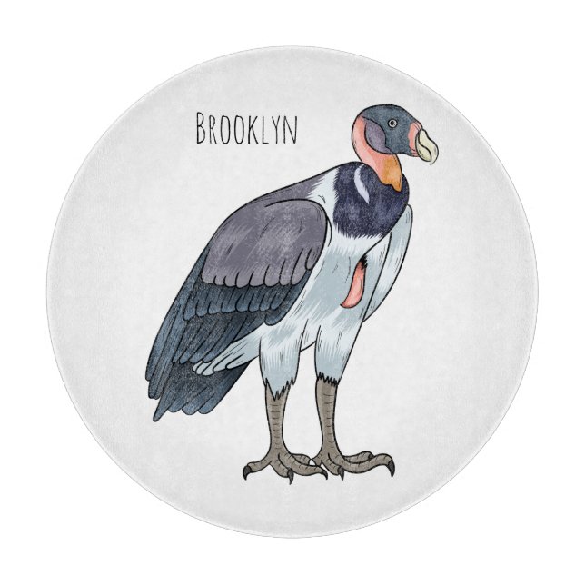 King vulture bird cartoon illustration cutting board (Front)