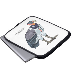 King vulture bird cartoon illustration laptop sleeve