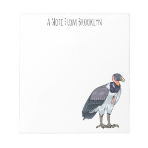 King vulture bird cartoon illustration  notepad