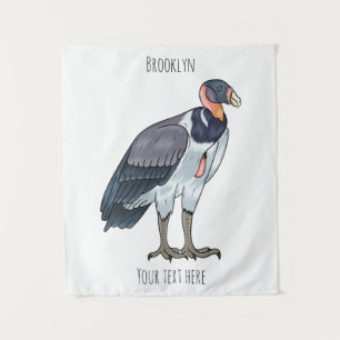 King vulture bird cartoon illustration tapestry