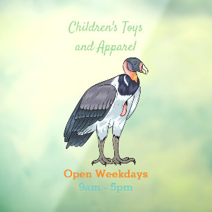 King vulture bird cartoon illustration  window cling