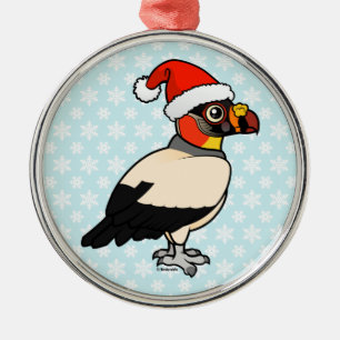 King Vulture Santa Metal Ornament