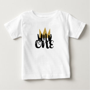 KING WILD ONE Gold Crown 1 1st Birthday Party Baby T-Shirt