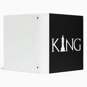 king with chess king piece binder