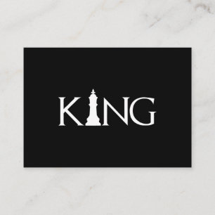 king with chess king piece enclosure card