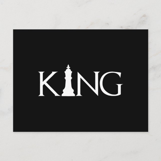 king with chess king piece invitation postcard (Front)