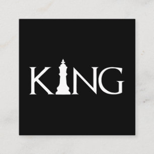 king with chess king piece square business card