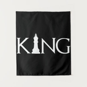 king with chess king piece tapestry