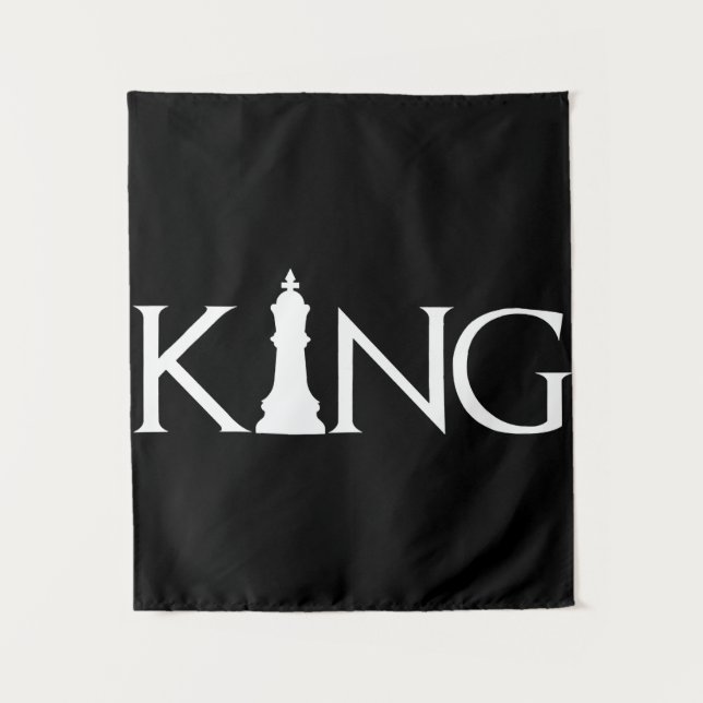 king with chess king piece tapestry (Front)