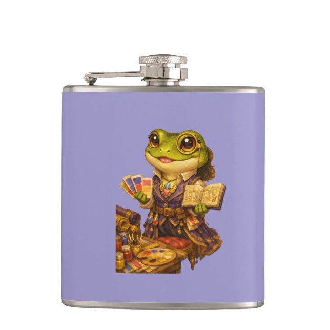 Kingdom Designer Frog Character Hip Flask (Front)