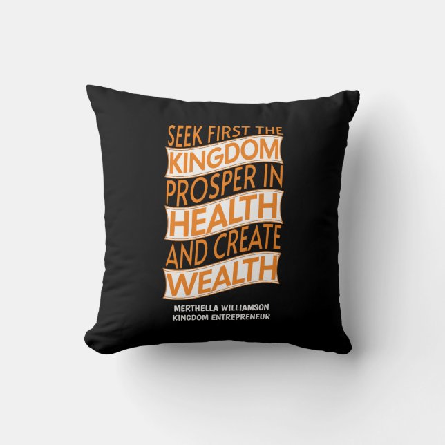 Kingdom Entrepreneur Christian Business Throw Pillow (Front)