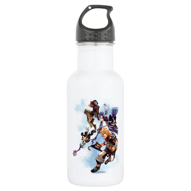 Kingdom Hearts: Birth by Sleep | Main Cast Box Art 532 Ml Water Bottle (Front)