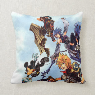 Kingdom Hearts: Birth by Sleep Main Cast Box Art Throw Pillow