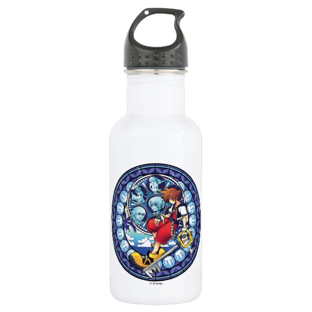 Kingdom Hearts | Blue Stained Glass Key Art 532 Ml Water Bottle (Front)